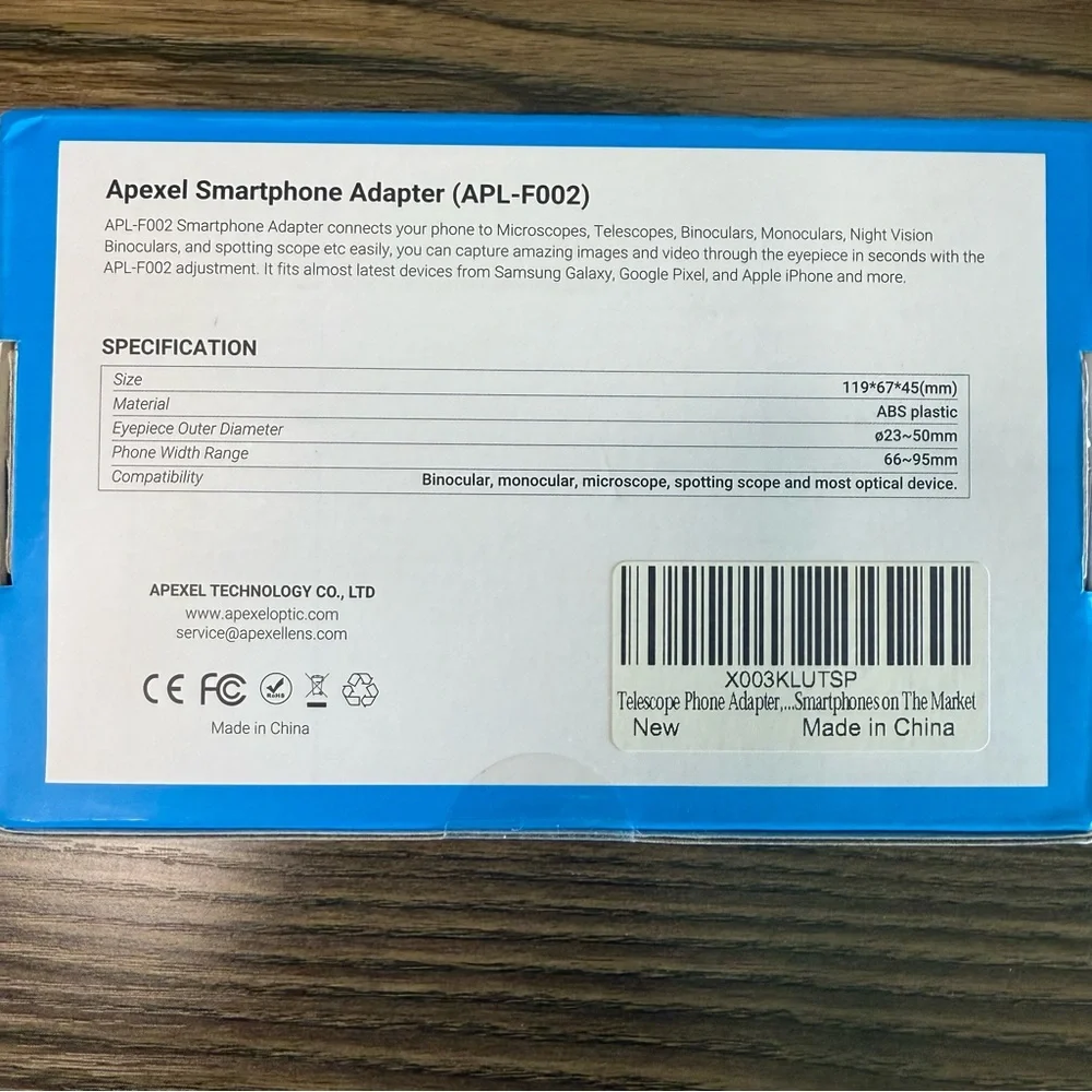 NIB Apexel Smartphone Adapter for Optical Device
